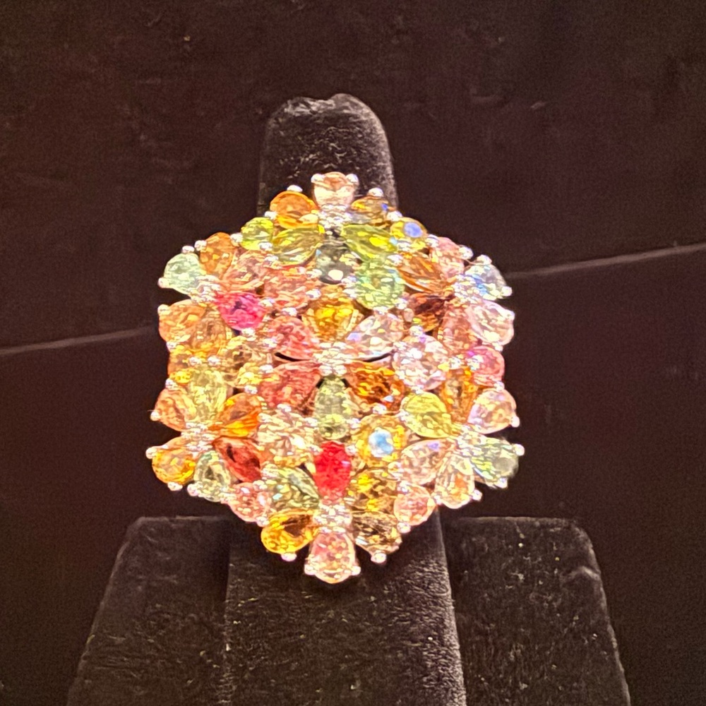 Elegant Multicolor tourmaline ring by BBJ - Bangkok Ratnaraj Jewelers, size 6